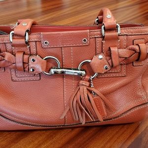 Coach Hampton Pebbled Coral Bag
